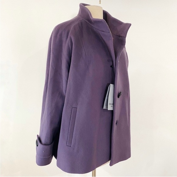 Cinzia Rocca lavender wool cashmere blend swing coat - Picture 2 of 16